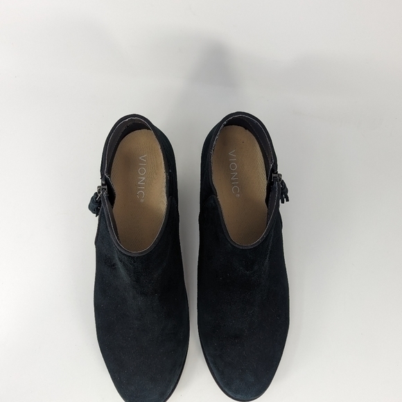 Vionic Serena Black Suede Ankle Boots Orthaheel Booties Wms Sz 10‎ - Picture 6 of 9